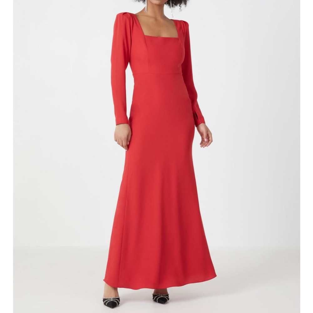 BCBGMAXAZRIA Red Faye Square Neck Evening Gown Worn Once/ Dry Cleaned Scarlett